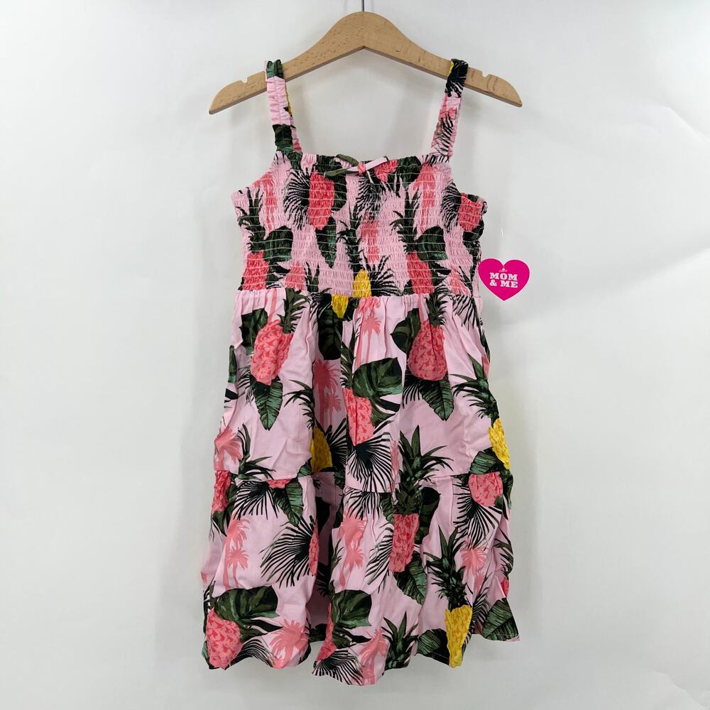 NWT The Children’s Place 5T Pink Aspen Gold Floral Dress Hawaiian Pineapple